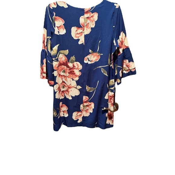 Floral Blue Shift Dress - Picture 3 of 10